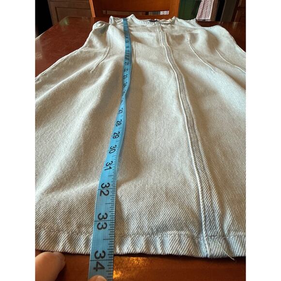 Harper Heritage Vintage Denim Mini Dress Light Wash Pleated Women’s Medium - Picture 6 of 9